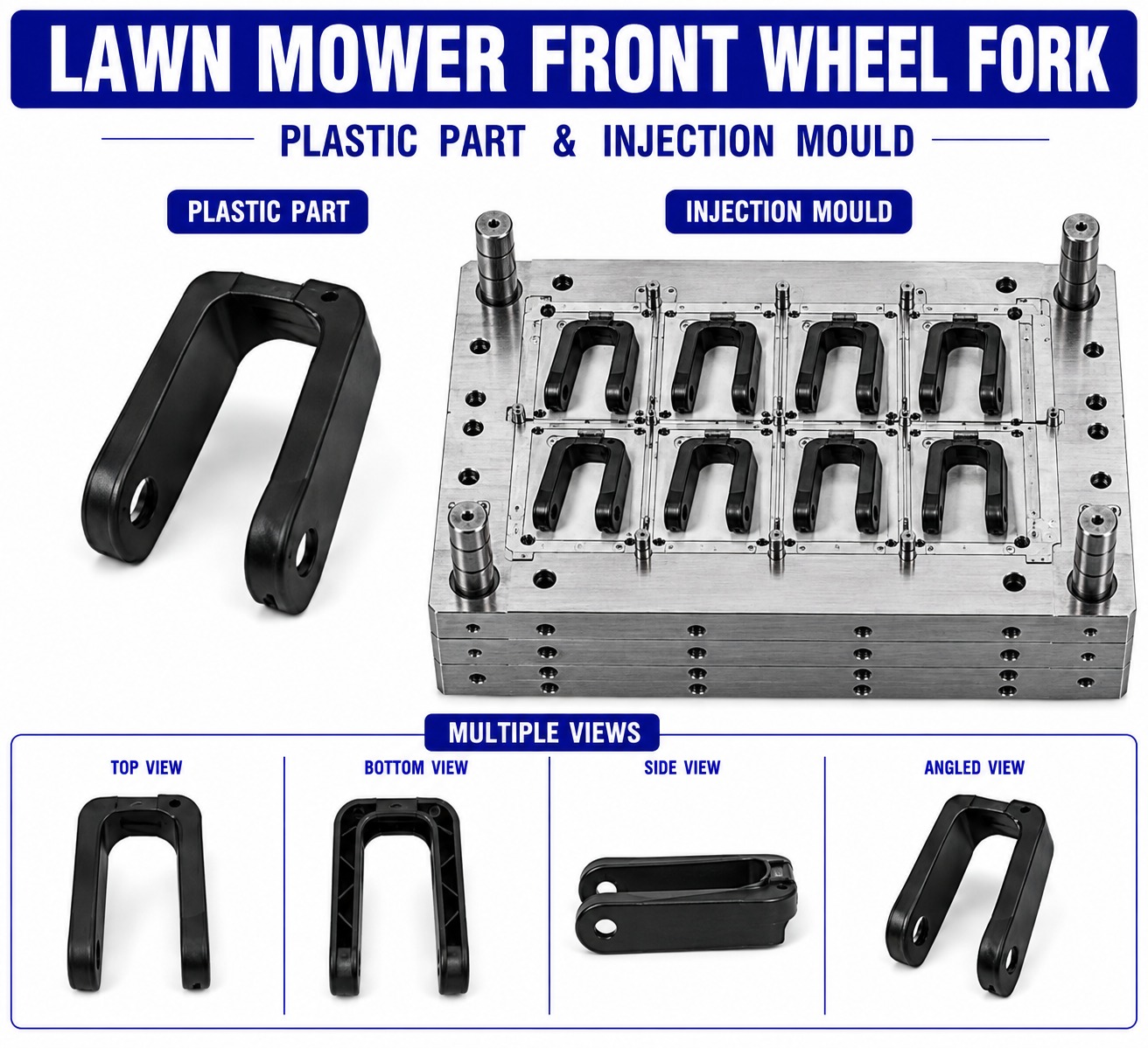 Lawn Mower Plastic Front Wheel Fork Mould and Moulding Services